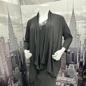 Faded Glory Black Open Front Cardigan – Size 1X